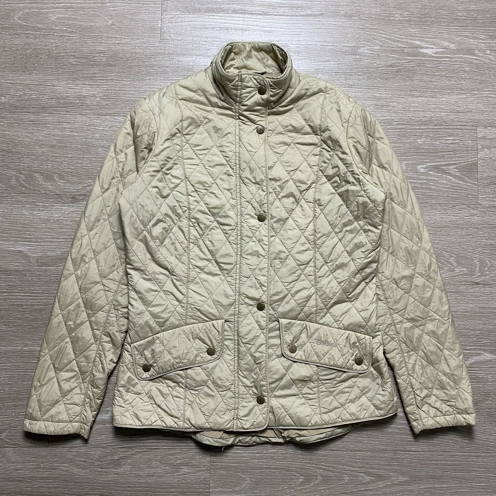 Barbour Women's Flyweight Cavalry Quilted Jacket Size US 10 Brown Equestrian